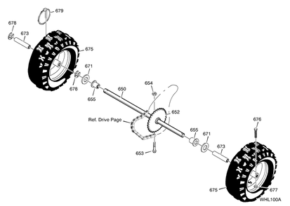 Wheels Diagram and Parts List for 624504X4B 2002 Briggs and Stratton Snow Blower